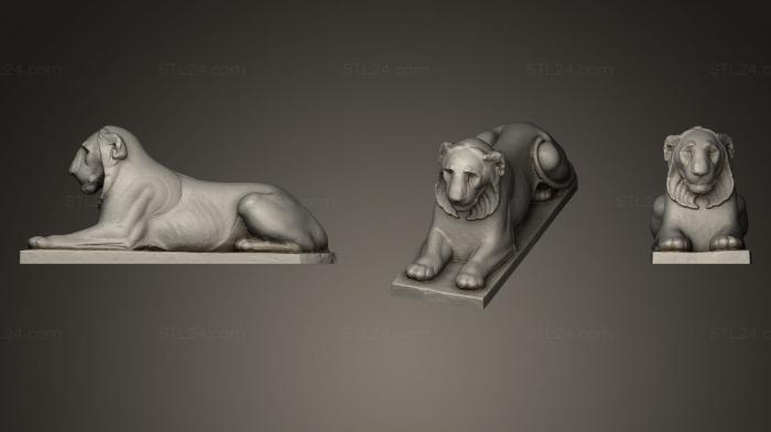 Статуэтки животных (Лежащий Лев, STKJ_0342) 3D модель для ЧПУ станка